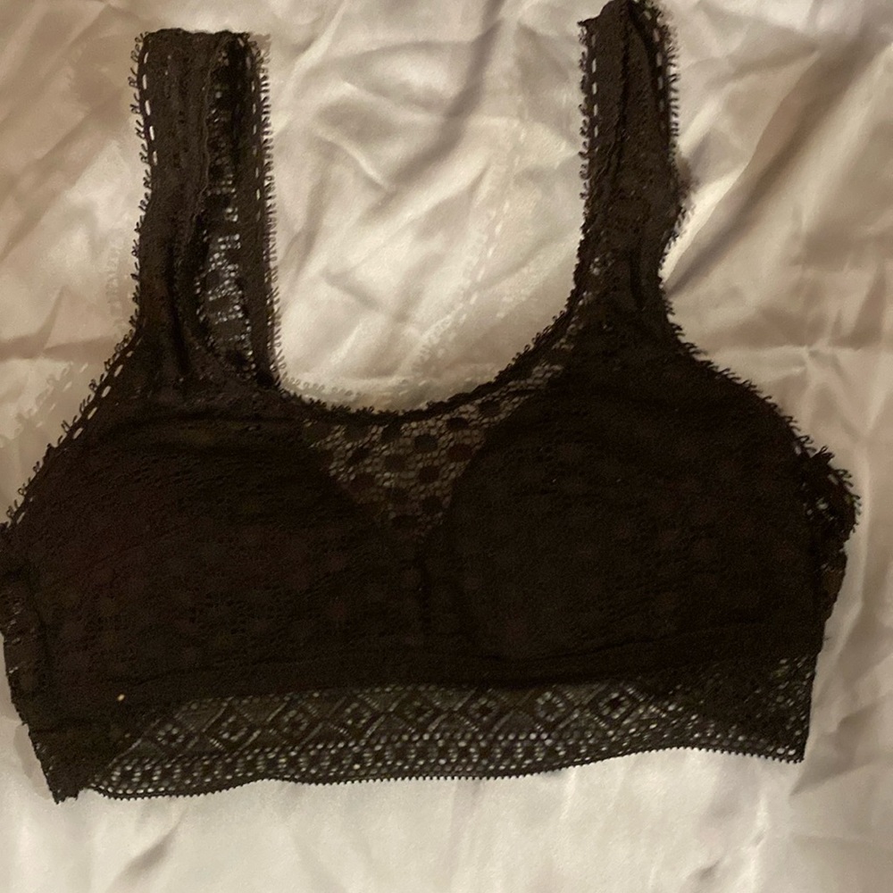 Black lace sports bra